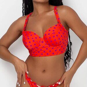 **Smart & Sexy** Women's Plus-Size Long Lined Underwire Swim Bikini Top. 34D